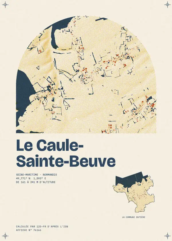 Affiche de Le Caule-Sainte-Beuve, calculée par 123-fr d'après l'IGN