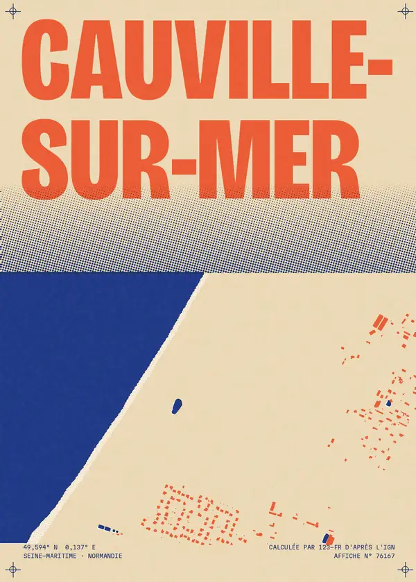 Affiche de Cauville-sur-Mer, calculée par 123-fr d'après l'IGN