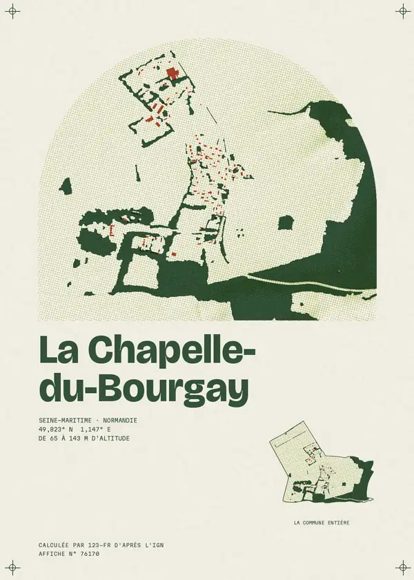 Affiche de La Chapelle-du-Bourgay, calculée par 123-fr d'après l'IGN