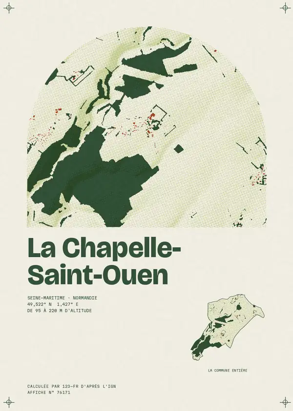 Affiche de La Chapelle-Saint-Ouen, calculée par 123-fr d'après l'IGN