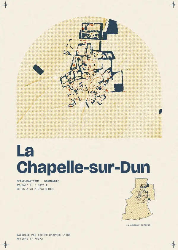 Affiche de La Chapelle-sur-Dun, calculée par 123-fr d'après l'IGN