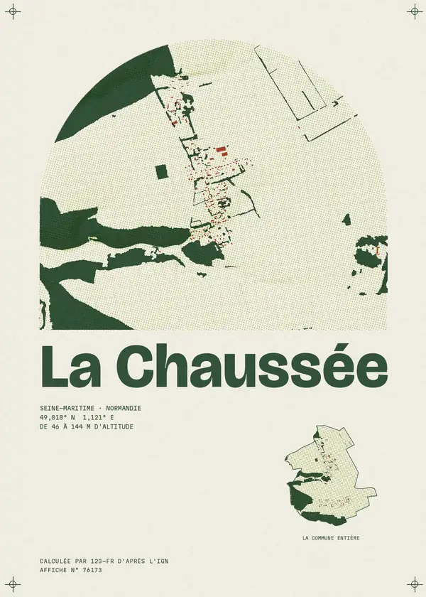 Affiche de La Chaussée, calculée par 123-fr d'après l'IGN