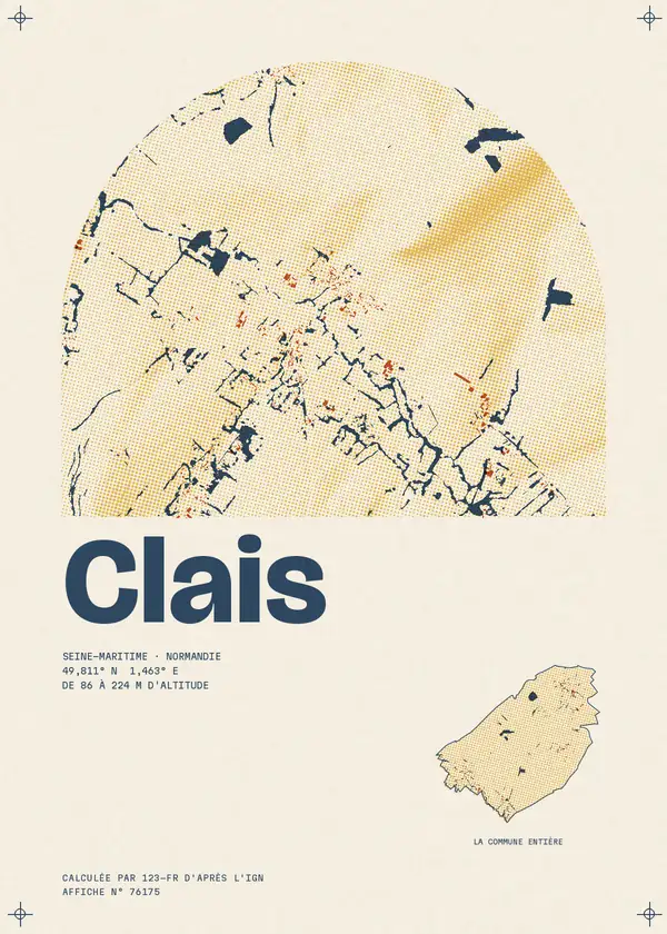 Affiche de Clais, calculée par 123-fr d'après l'IGN
