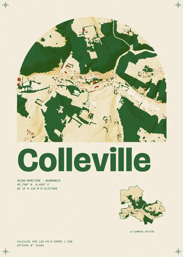 Affiche de Colleville, calculée par 123-fr d'après l'IGN