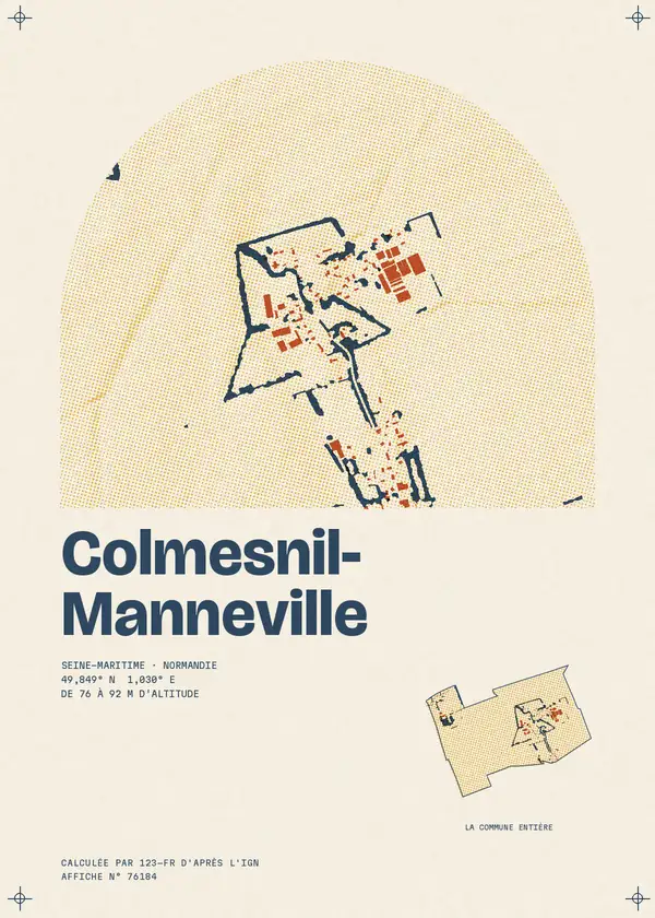 Affiche de Colmesnil-Manneville, calculée par 123-fr d'après l'IGN