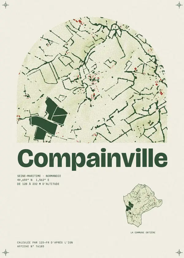 Affiche de Compainville, calculée par 123-fr d'après l'IGN