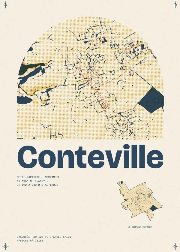 Affiche de Conteville, calculée par 123-fr d'après l'IGN