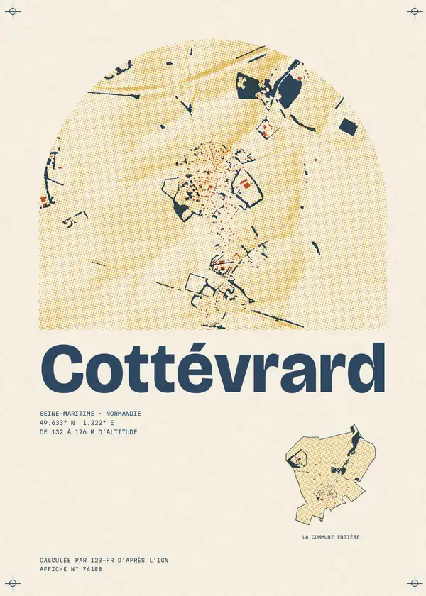 Affiche de Cottévrard, calculée par 123-fr d'après l'IGN