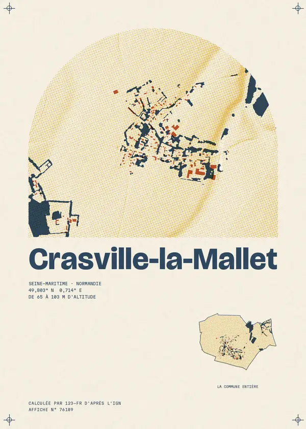 Affiche de Crasville-la-Mallet, calculée par 123-fr d'après l'IGN