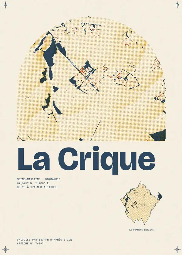 Affiche de La Crique, calculée par 123-fr d'après l'IGN