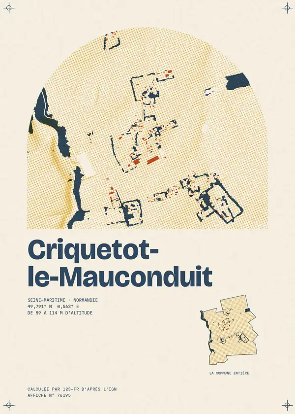 Affiche de Criquetot-le-Mauconduit, calculée par 123-fr d'après l'IGN