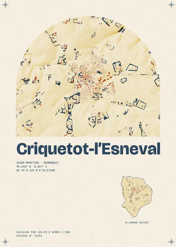Affiche de Criquetot-l'Esneval, calculée par 123-fr d'après l'IGN