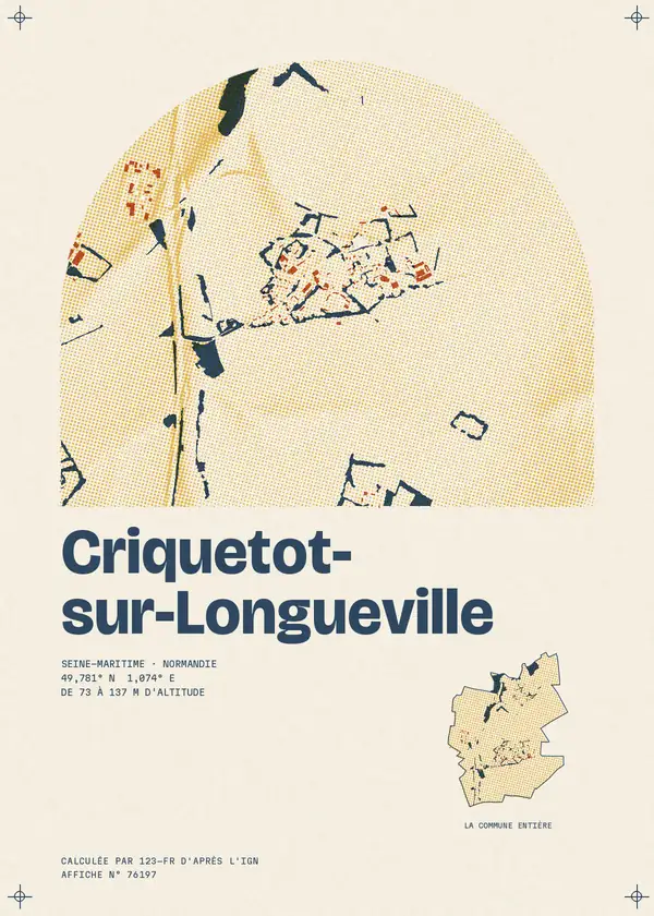 Affiche de Criquetot-sur-Longueville, calculée par 123-fr d'après l'IGN