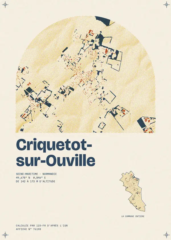 Affiche de Criquetot-sur-Ouville, calculée par 123-fr d'après l'IGN