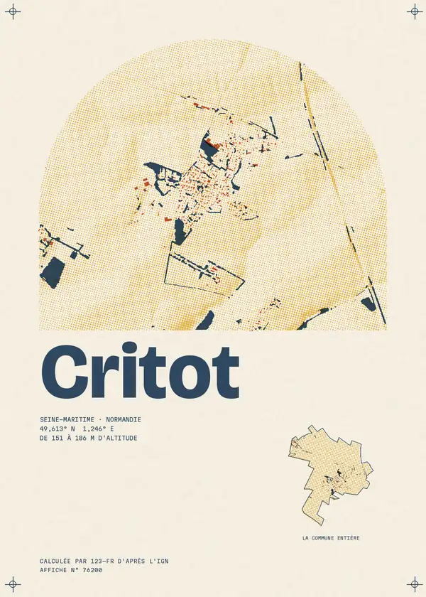 Affiche de Critot, calculée par 123-fr d'après l'IGN