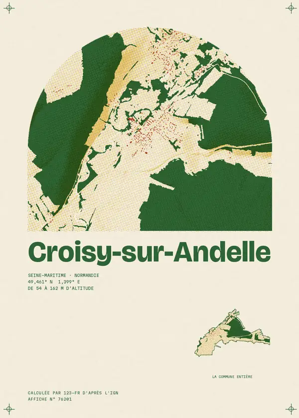 Affiche de Croisy-sur-Andelle, calculée par 123-fr d'après l'IGN
