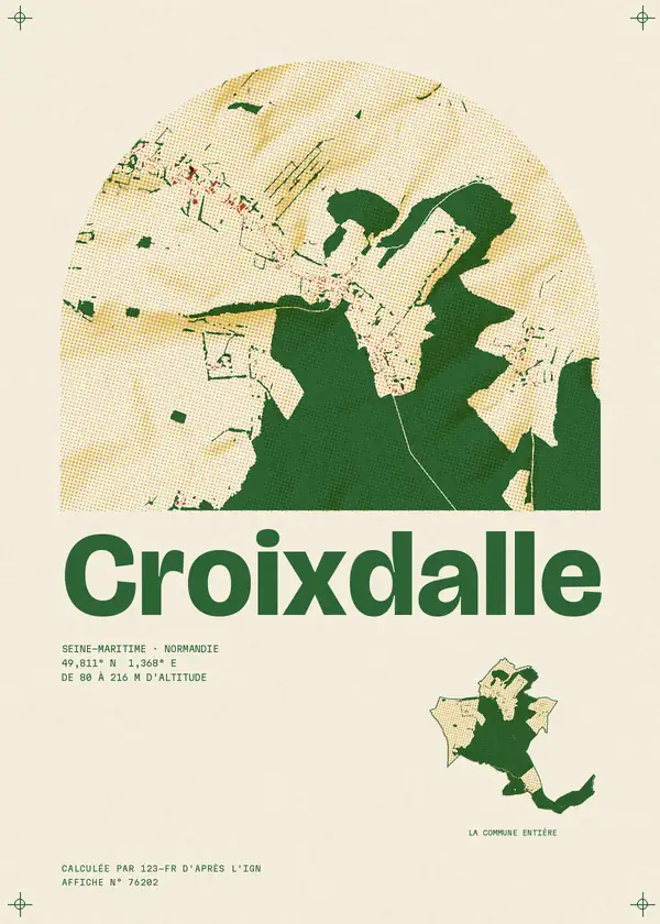 Affiche de Croixdalle, calculée par 123-fr d'après l'IGN