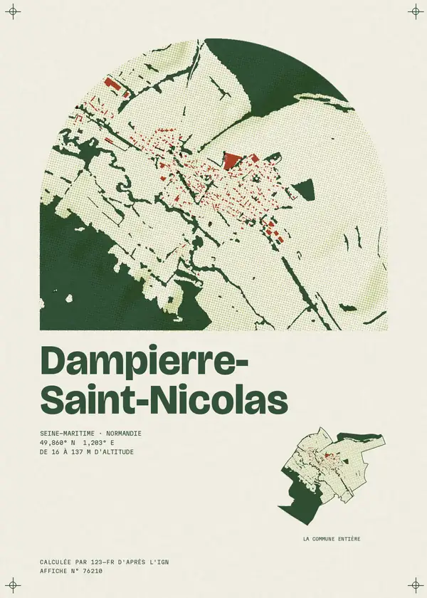 Affiche de Dampierre-Saint-Nicolas, calculée par 123-fr d'après l'IGN