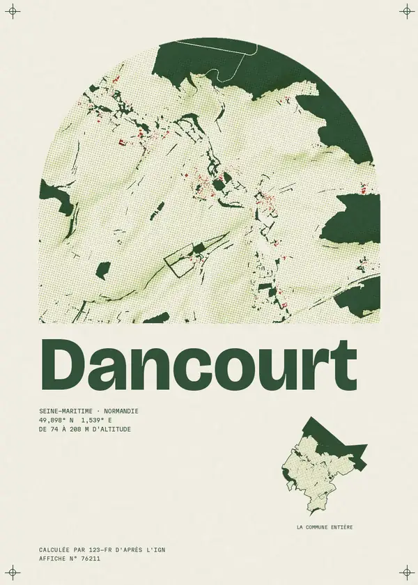 Affiche de Dancourt, calculée par 123-fr d'après l'IGN