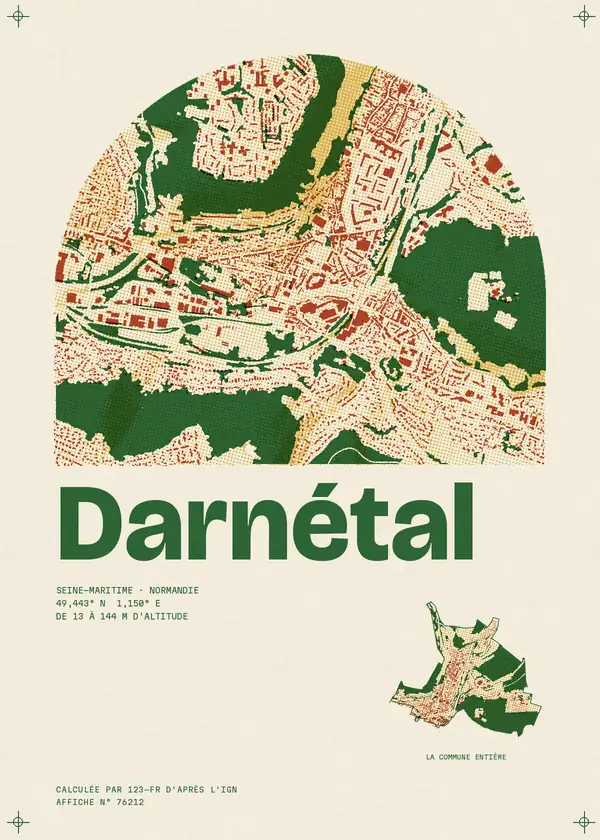 Affiche de Darnétal, calculée par 123-fr d'après l'IGN