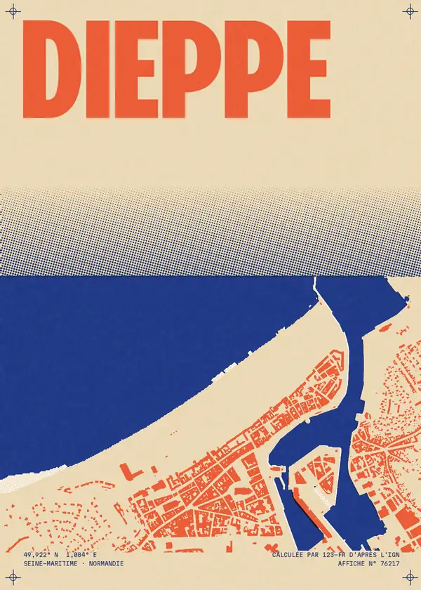 Affiche de Dieppe, calculée par 123-fr d'après l'IGN