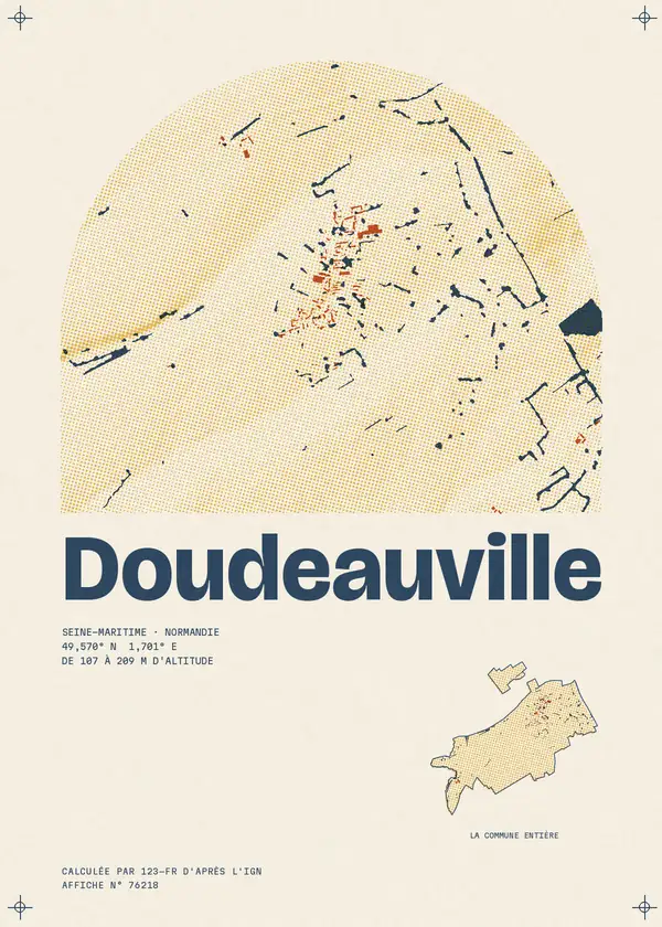 Affiche de Doudeauville, calculée par 123-fr d'après l'IGN