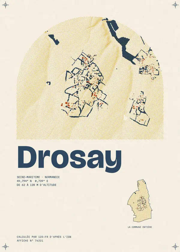 Affiche de Drosay, calculée par 123-fr d'après l'IGN