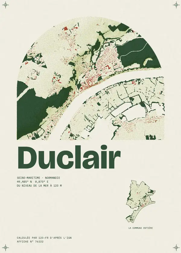 Affiche de Duclair, calculée par 123-fr d'après l'IGN