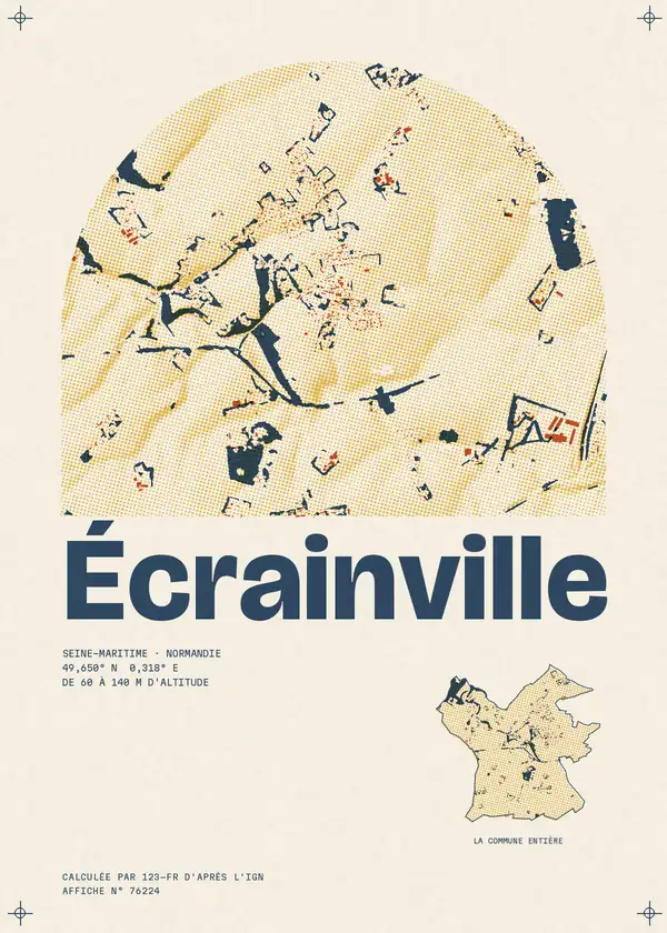 Affiche de Écrainville, calculée par 123-fr d'après l'IGN