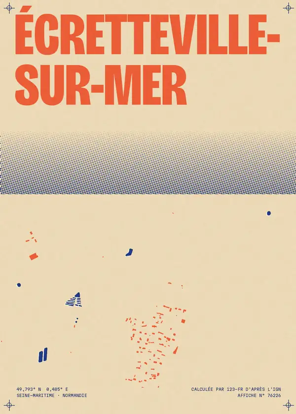 Affiche de Écretteville-sur-Mer, calculée par 123-fr d'après l'IGN