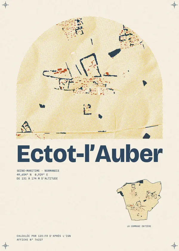 Affiche de Ectot-l'Auber, calculée par 123-fr d'après l'IGN