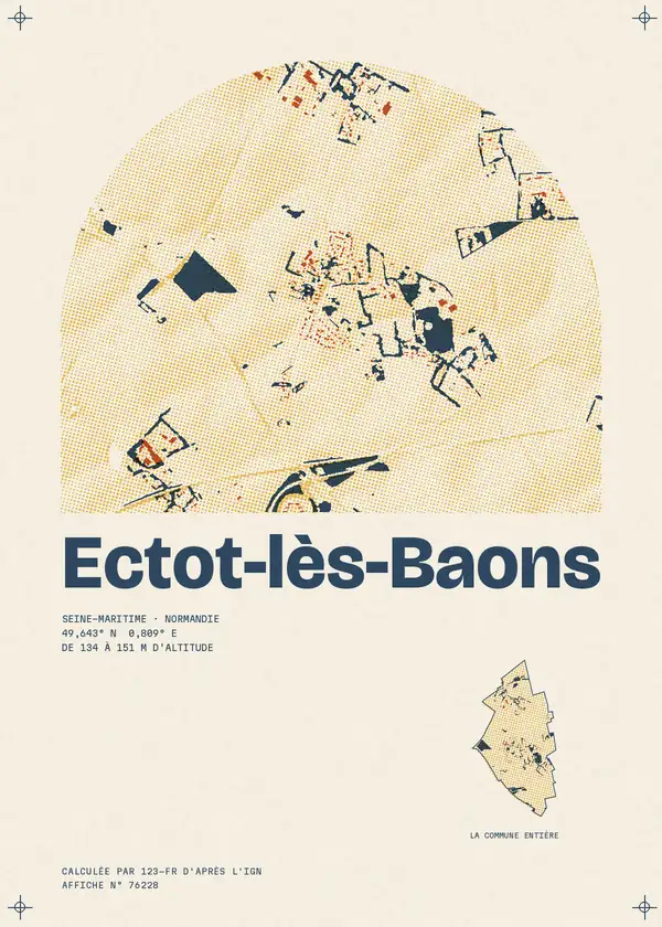 Affiche de Ectot-lès-Baons, calculée par 123-fr d'après l'IGN