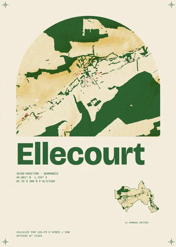 Affiche de Ellecourt, calculée par 123-fr d'après l'IGN
