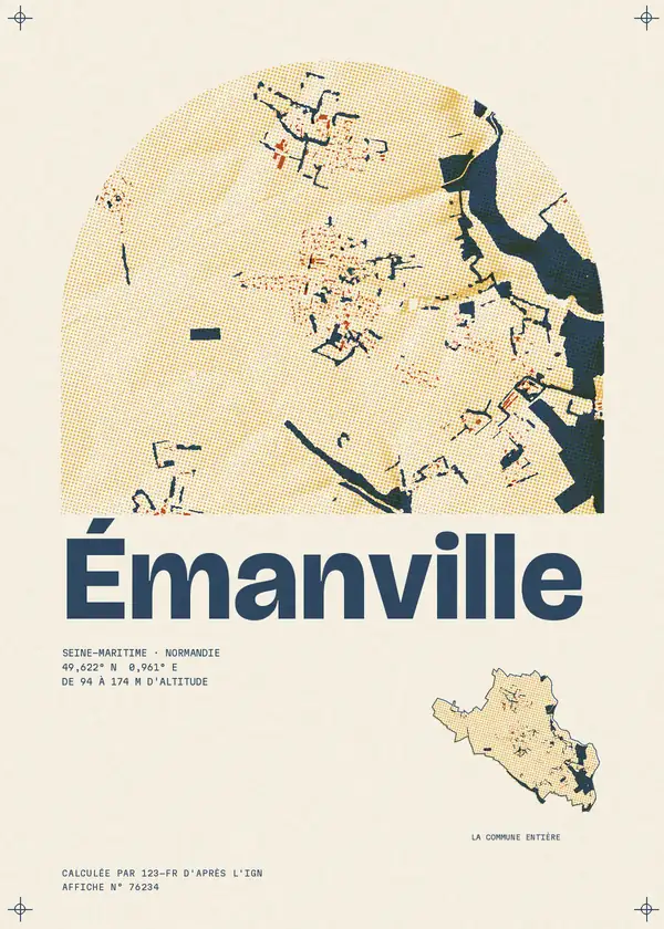 Affiche de Émanville, calculée par 123-fr d'après l'IGN