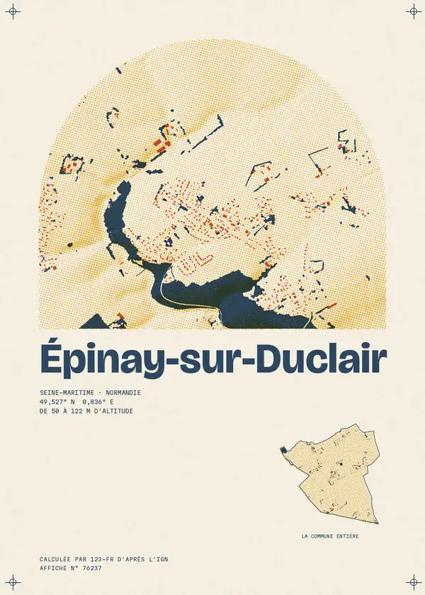 Affiche de Épinay-sur-Duclair, calculée par 123-fr d'après l'IGN