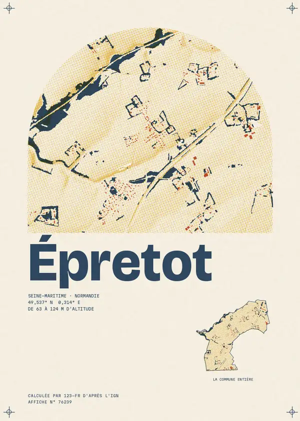Affiche de Épretot, calculée par 123-fr d'après l'IGN