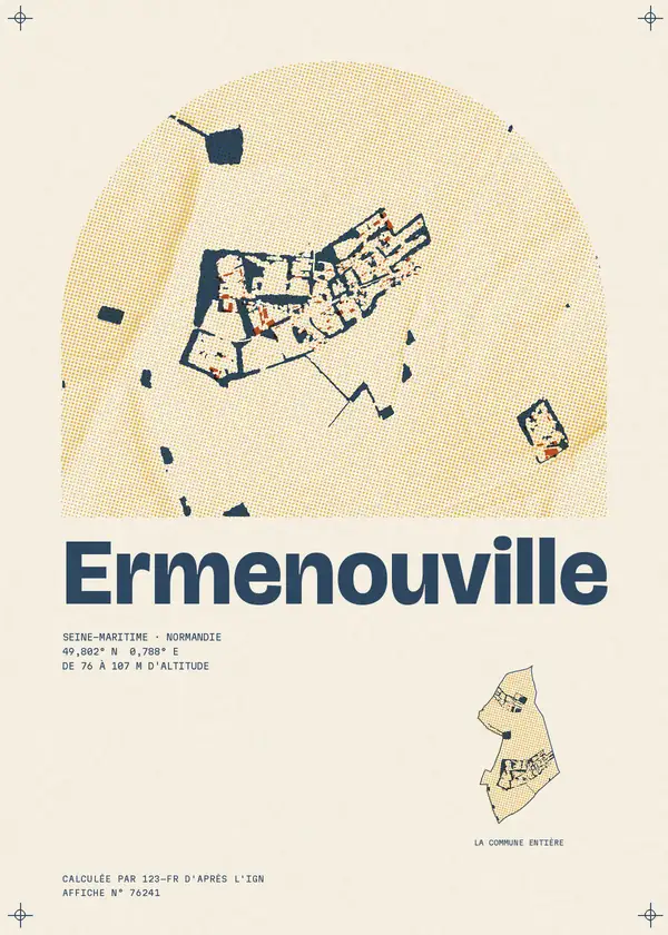 Affiche de Ermenouville, calculée par 123-fr d'après l'IGN