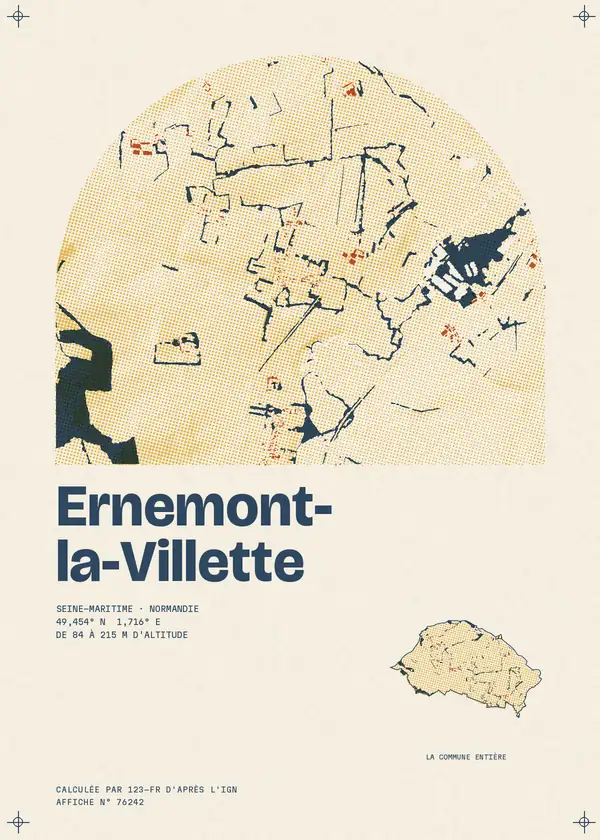 Affiche de Ernemont-la-Villette, calculée par 123-fr d'après l'IGN