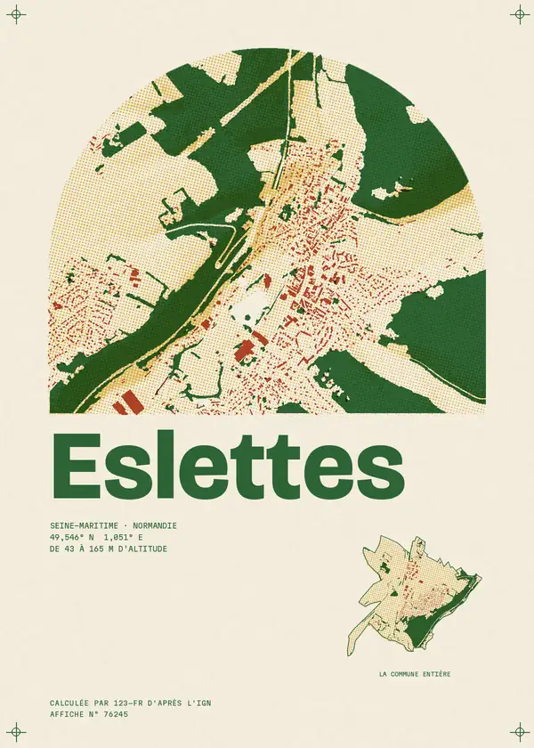 Affiche de Eslettes, calculée par 123-fr d'après l'IGN