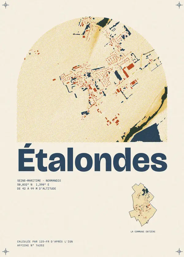 Affiche de Étalondes, calculée par 123-fr d'après l'IGN