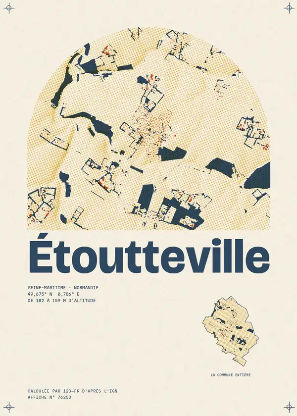 Affiche de Étoutteville, calculée par 123-fr d'après l'IGN
