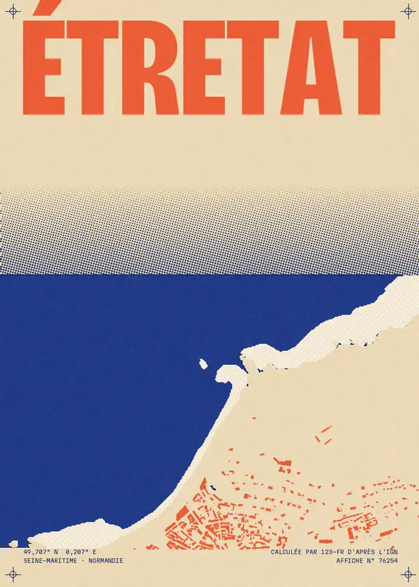 Affiche de Étretat, calculée par 123-fr d'après l'IGN