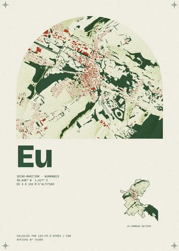 Affiche de Eu, calculée par 123-fr d'après l'IGN