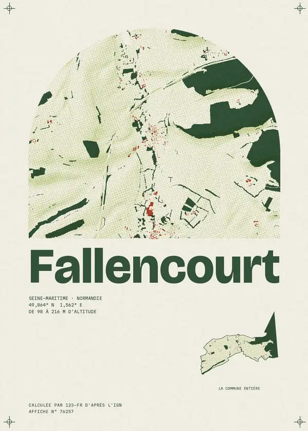 Affiche de Fallencourt, calculée par 123-fr d'après l'IGN