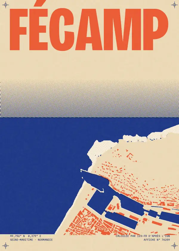 Affiche de Fécamp, calculée par 123-fr d'après l'IGN