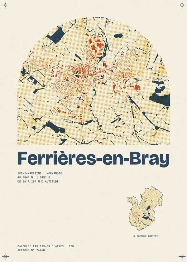Affiche de Ferrières-en-Bray, calculée par 123-fr d'après l'IGN