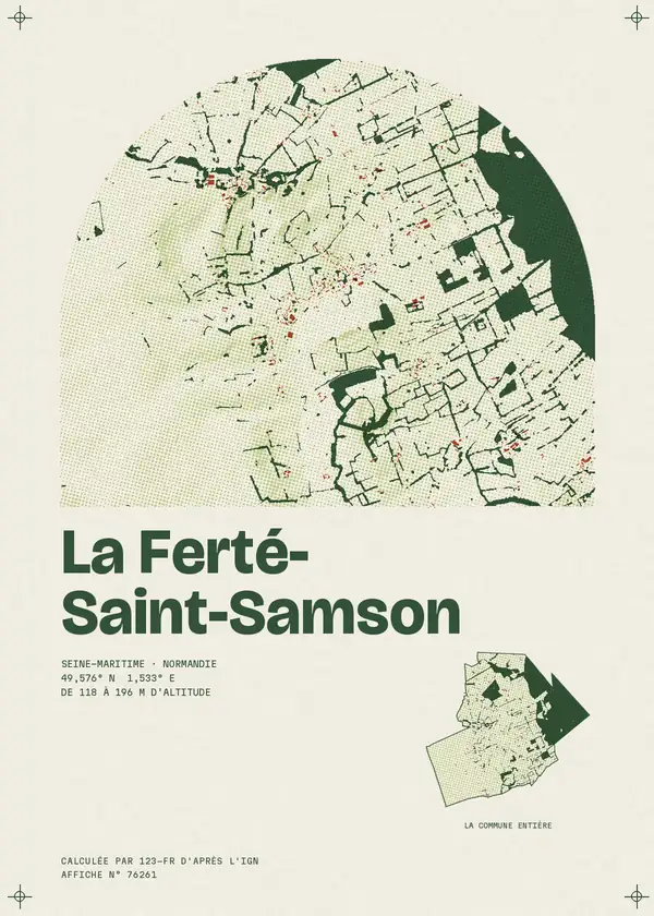 Affiche de La Ferté-Saint-Samson, calculée par 123-fr d'après l'IGN
