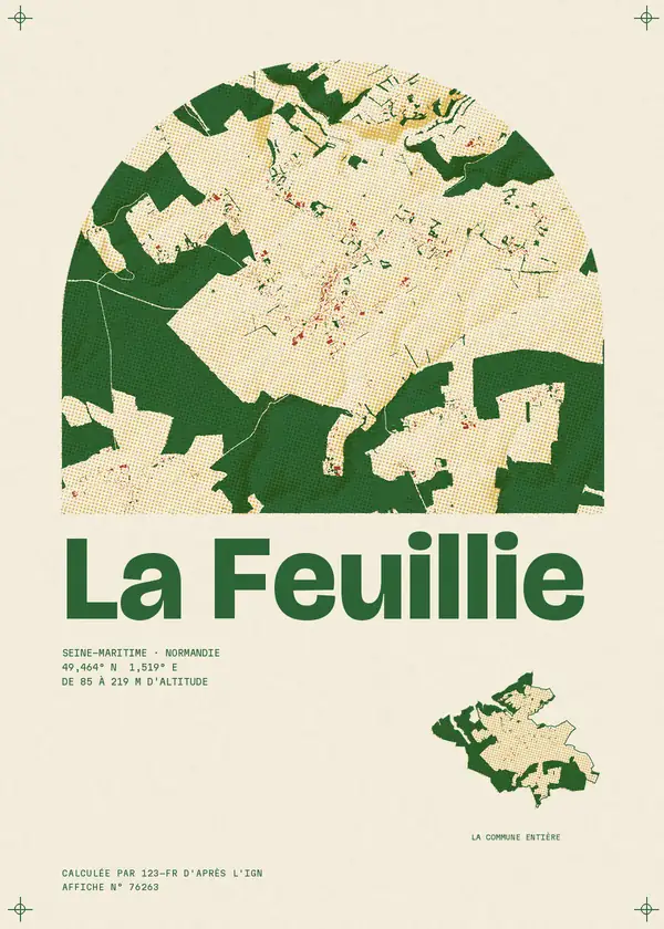 Affiche de La Feuillie, calculée par 123-fr d'après l'IGN