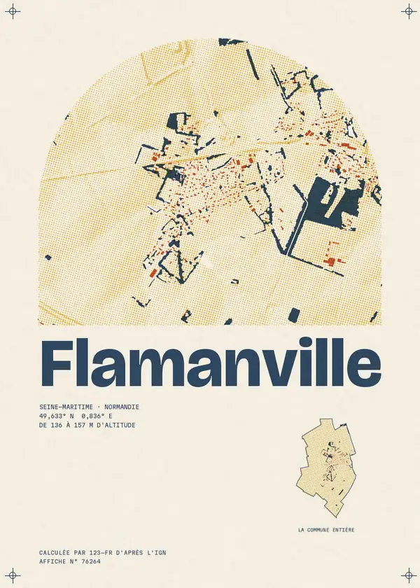 Affiche de Flamanville, calculée par 123-fr d'après l'IGN