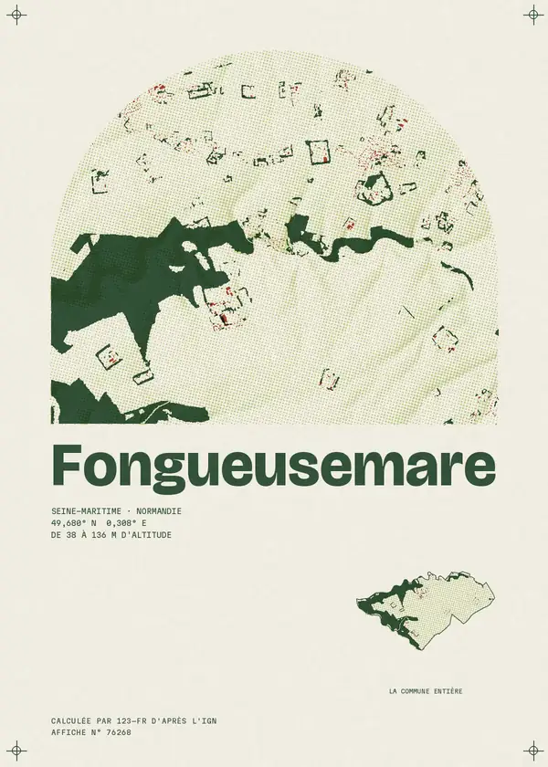 Affiche de Fongueusemare, calculée par 123-fr d'après l'IGN